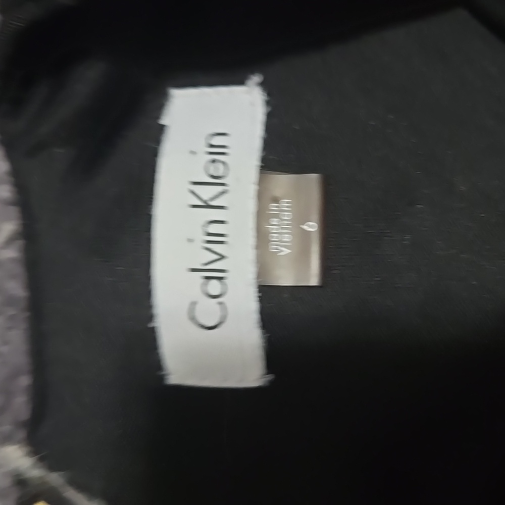 Solid Black Leopard Print Calvin Klein Dress - image 2